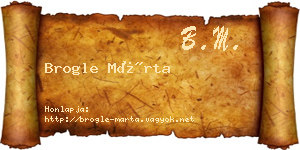 Brogle Márta névjegykártya