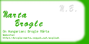 marta brogle business card